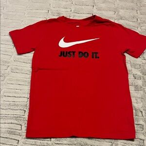 Nike Red 'Just Do It' Kids Short Sleeve Tee